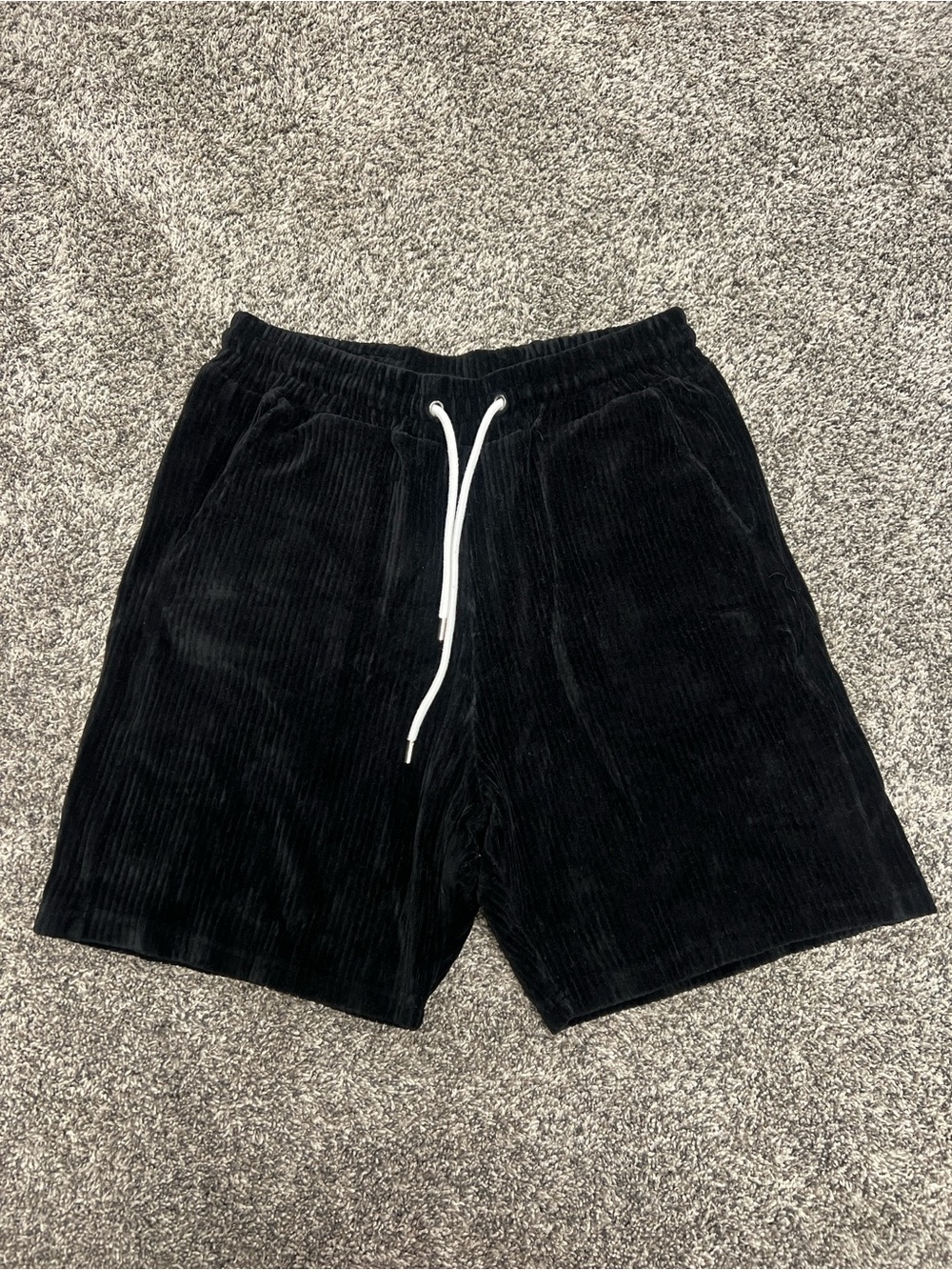 YoungLA Black Corduroy Chino Lounge Shorts Large 7” Drawstring